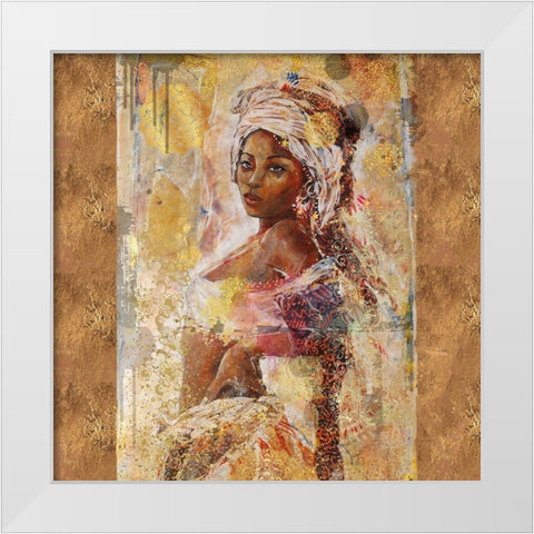 Beige African Light White Modern Wood Framed Art Print by Wiley, Marta