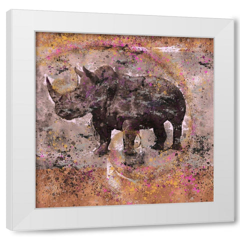 Fibonacci Sepia Rhino White Modern Wood Framed Art Print by Wiley, Marta
