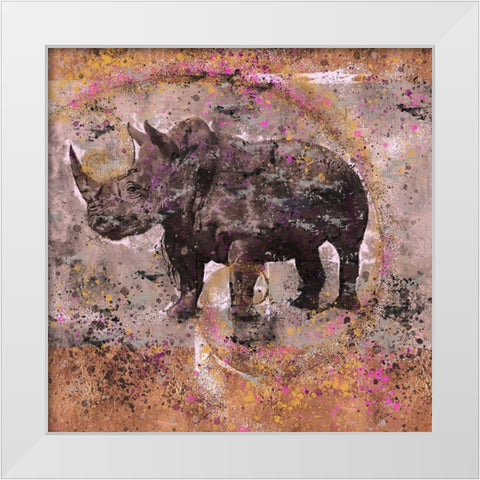 Fibonacci Sepia Rhino White Modern Wood Framed Art Print by Wiley, Marta