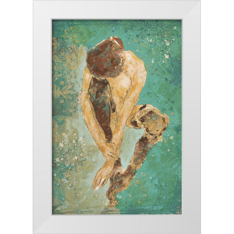 Teal Repose White Modern Wood Framed Art Print by Wiley, Marta