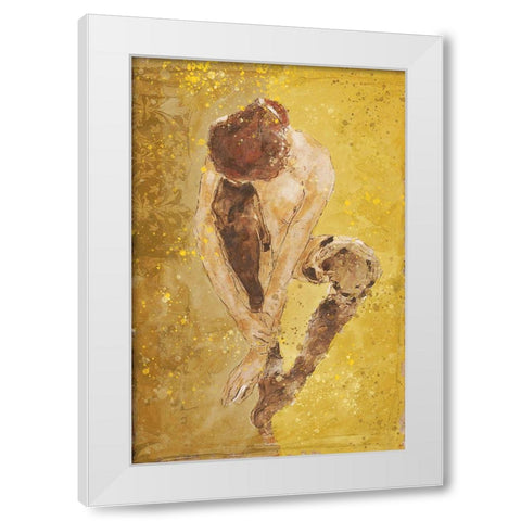 Yellow Repose White Modern Wood Framed Art Print by Wiley, Marta