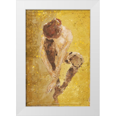 Yellow Repose White Modern Wood Framed Art Print by Wiley, Marta