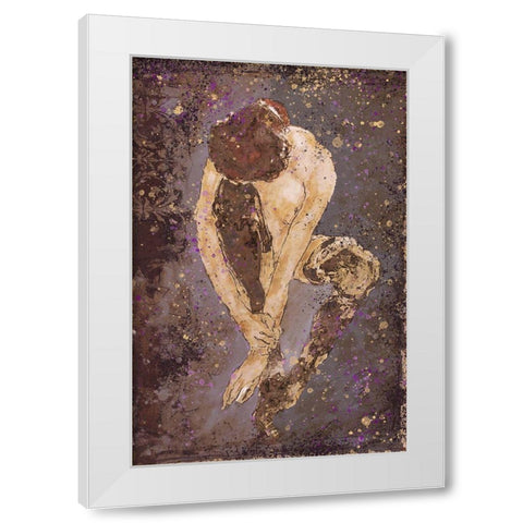 Burgundy Repose White Modern Wood Framed Art Print by Wiley, Marta