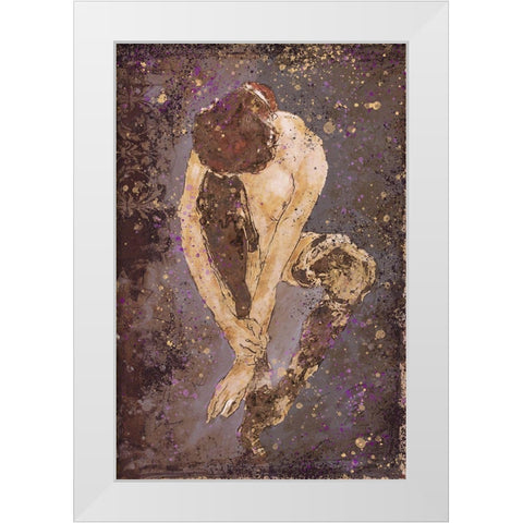 Burgundy Repose White Modern Wood Framed Art Print by Wiley, Marta