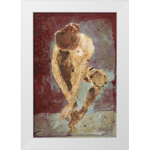 Wine burgundy Repose White Modern Wood Framed Art Print by Wiley, Marta
