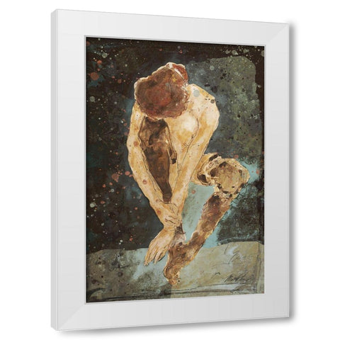 Charcoal Repose White Modern Wood Framed Art Print by Wiley, Marta