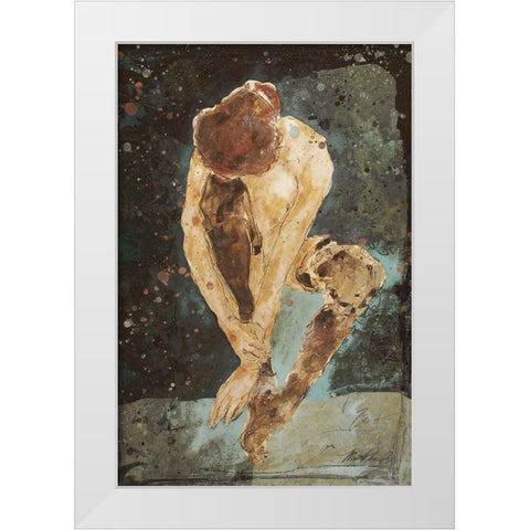 Charcoal Repose White Modern Wood Framed Art Print by Wiley, Marta