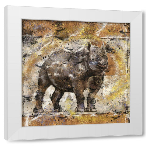 Fibonacci Rhino II White Modern Wood Framed Art Print by Wiley, Marta