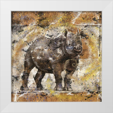 Fibonacci Rhino II White Modern Wood Framed Art Print by Wiley, Marta