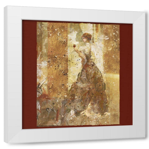 Wine I red White Modern Wood Framed Art Print by Wiley, Marta