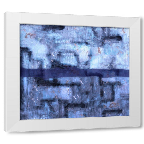 Blue Abstract XXVIIII White Modern Wood Framed Art Print by Wiley, Marta