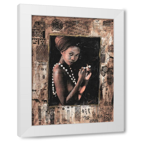 African- Different Frame White Modern Wood Framed Art Print by Wiley, Marta