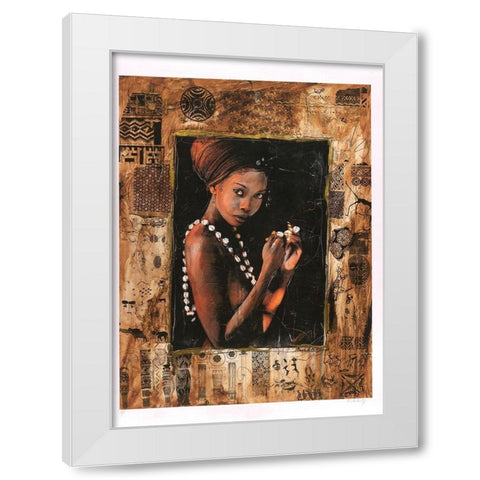African- Different Frame I White Modern Wood Framed Art Print by Wiley, Marta