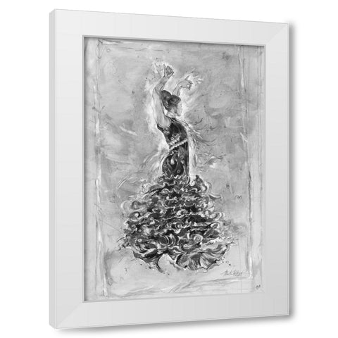 Flamenco On Linen White Modern Wood Framed Art Print by Wiley, Marta