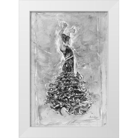 Flamenco On Linen White Modern Wood Framed Art Print by Wiley, Marta