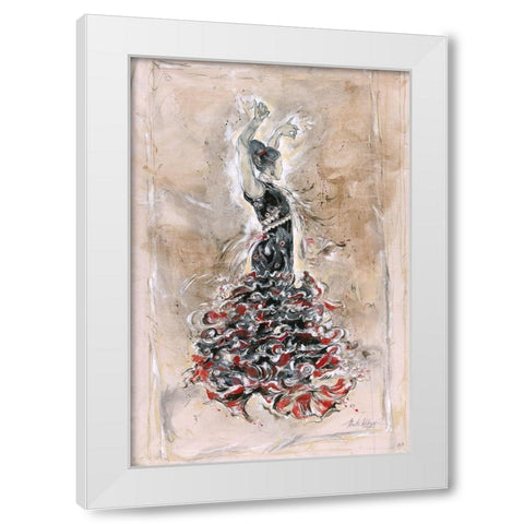 Flamenco On Linen White Modern Wood Framed Art Print by Wiley, Marta