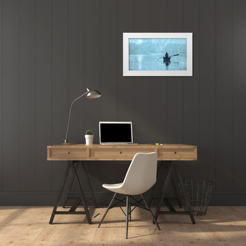 Peace White Modern Wood Framed Art Print by Wiley, Marta