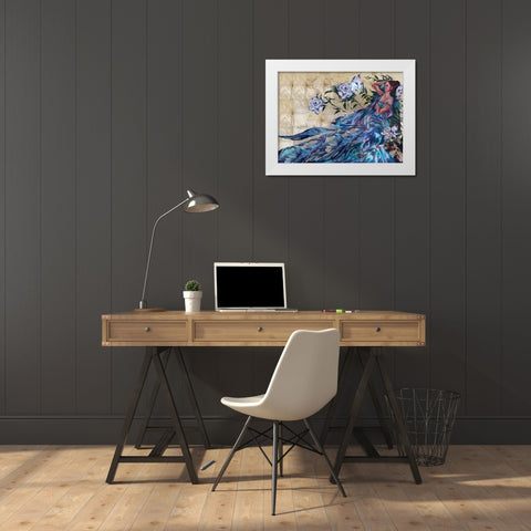 Pimavera Blue White Modern Wood Framed Art Print by Wiley, Marta