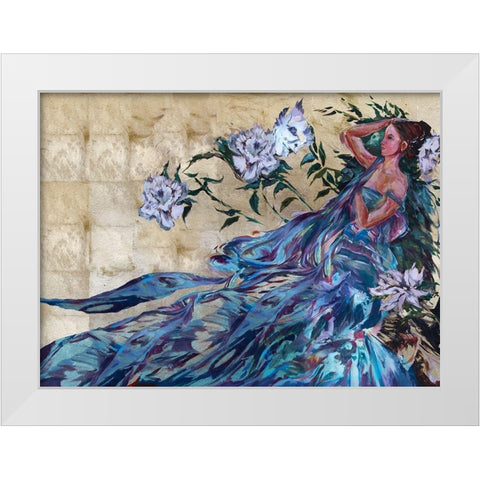 Pimavera Blue White Modern Wood Framed Art Print by Wiley, Marta