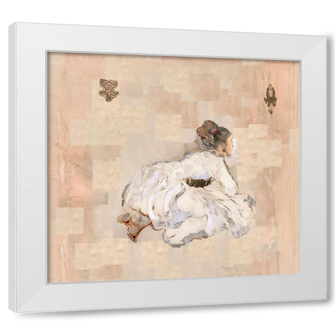 Silk Squares White Modern Wood Framed Art Print by Wiley, Marta