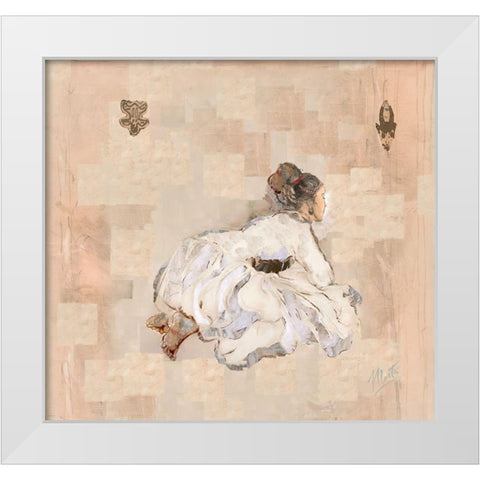 Silk Squares White Modern Wood Framed Art Print by Wiley, Marta
