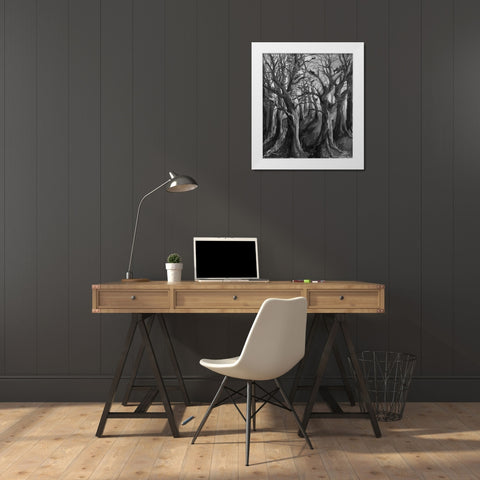 Cats BandW White Modern Wood Framed Art Print by Wiley, Marta