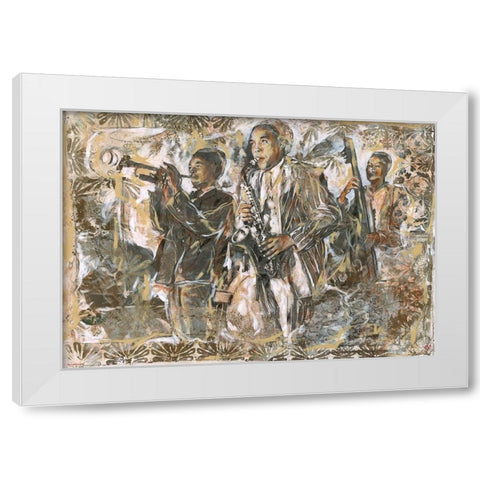 Jazz I White Modern Wood Framed Art Print by Wiley, Marta