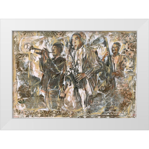 Jazz I White Modern Wood Framed Art Print by Wiley, Marta