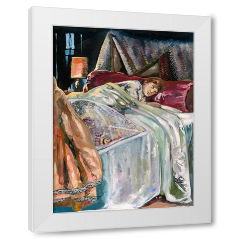 Child Sleeping White Modern Wood Framed Art Print by Wiley, Marta