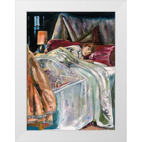 Child Sleeping White Modern Wood Framed Art Print by Wiley, Marta