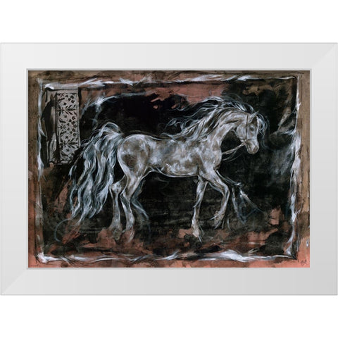 White Horse White Modern Wood Framed Art Print by Wiley, Marta