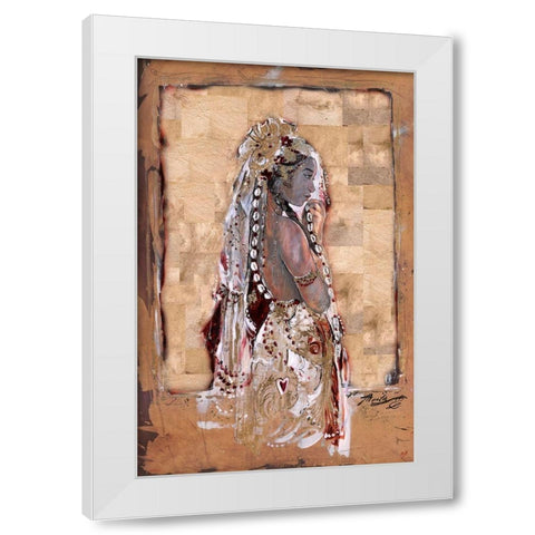 Golden Princess White Modern Wood Framed Art Print by Wiley, Marta