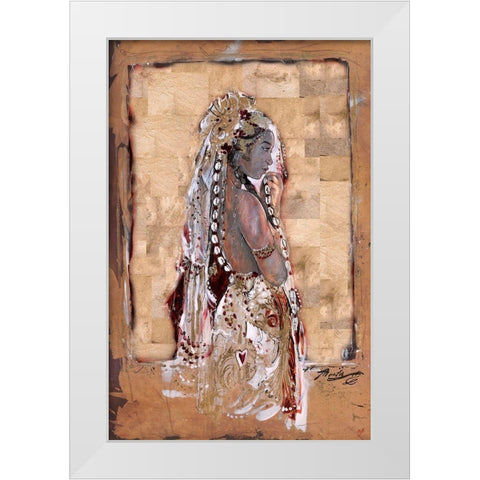 Golden Princess White Modern Wood Framed Art Print by Wiley, Marta