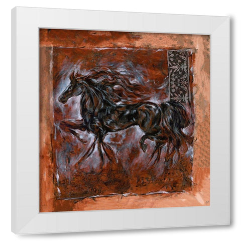 Sepia Horse White Modern Wood Framed Art Print by Wiley, Marta