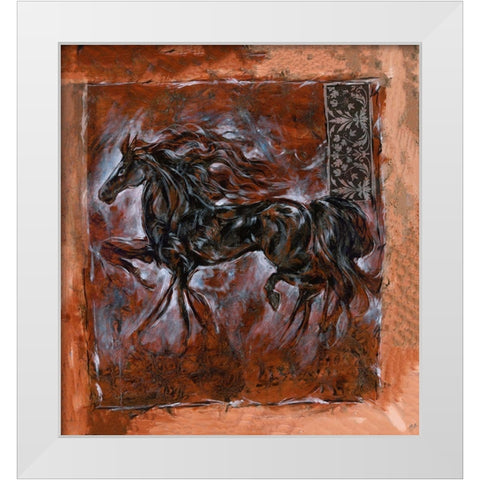 Sepia Horse White Modern Wood Framed Art Print by Wiley, Marta