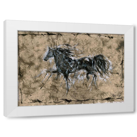 Crackle horse White Modern Wood Framed Art Print by Wiley, Marta