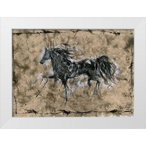 Crackle horse White Modern Wood Framed Art Print by Wiley, Marta