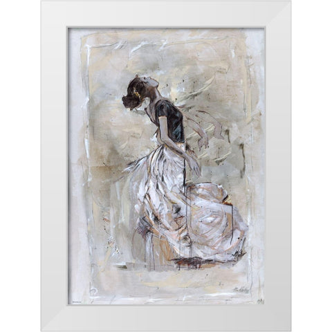 Dancer On Linen White Modern Wood Framed Art Print by Wiley, Marta