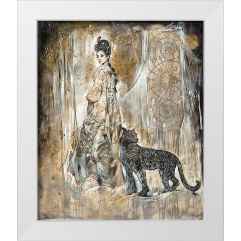 Golden Geisha White Modern Wood Framed Art Print by Wiley, Marta