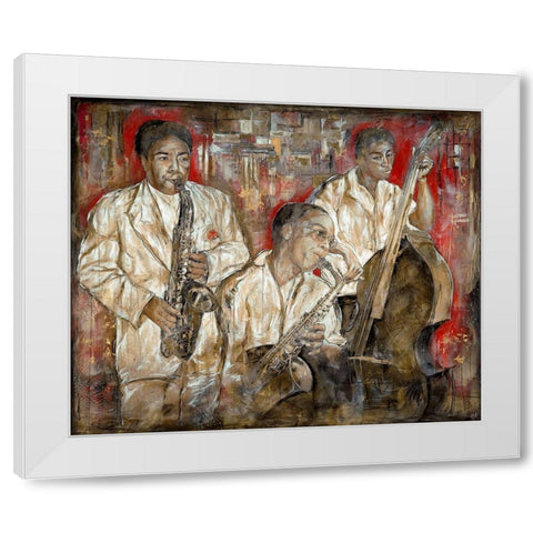 Jazz Red Oversize White Modern Wood Framed Art Print by Wiley, Marta