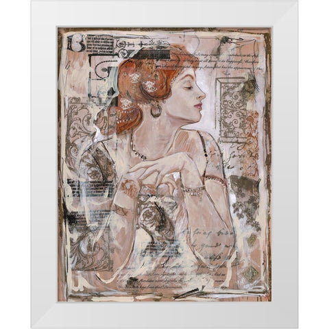 Vintage Red Head White Modern Wood Framed Art Print by Wiley, Marta
