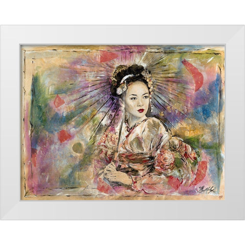 Geisha VI White Modern Wood Framed Art Print by Wiley, Marta