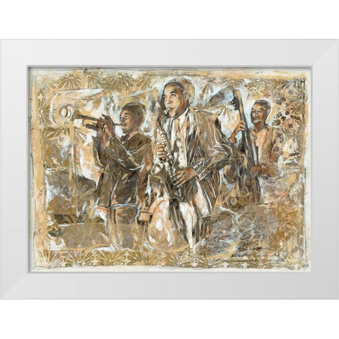 Jazz Patterns White Modern Wood Framed Art Print by Wiley, Marta
