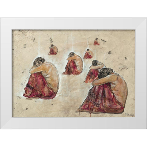 Indian Red Skirt White Modern Wood Framed Art Print by Wiley, Marta