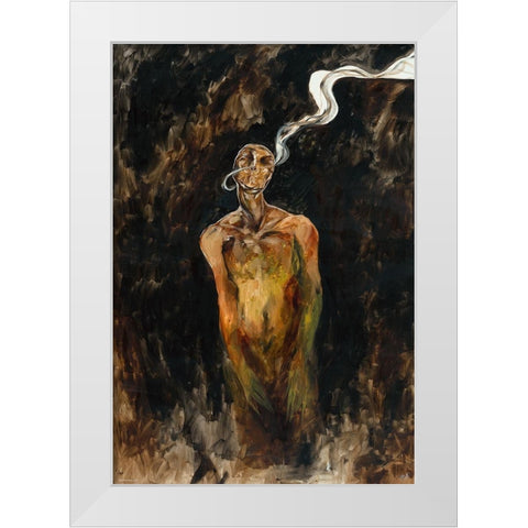 Demon Who Smells The Light White Modern Wood Framed Art Print by Wiley, Marta