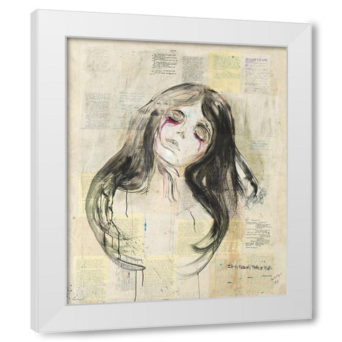Tears Of Blood White Modern Wood Framed Art Print by Wiley, Marta