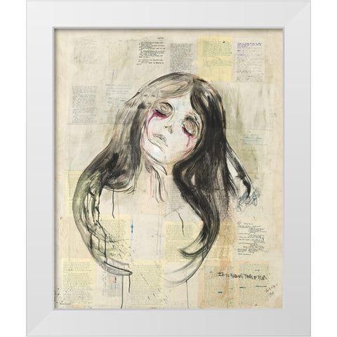 Tears Of Blood White Modern Wood Framed Art Print by Wiley, Marta