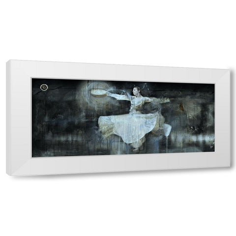 Sufi Dancer Blue Hue White Modern Wood Framed Art Print by Wiley, Marta