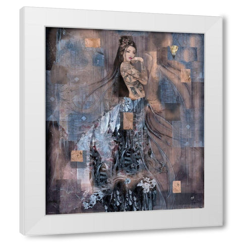 Geisha Tattoo II White Modern Wood Framed Art Print by Wiley, Marta