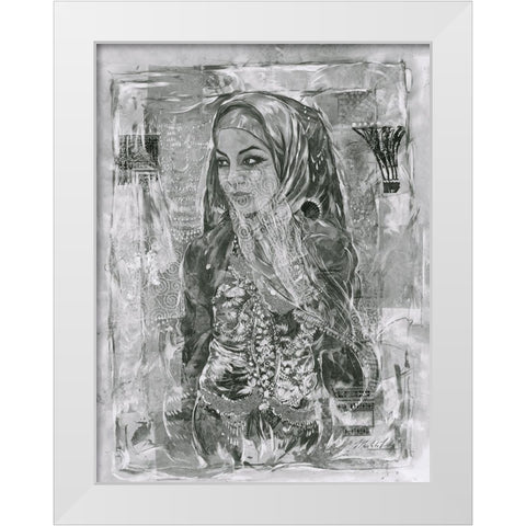 BandW Woman White Modern Wood Framed Art Print by Wiley, Marta